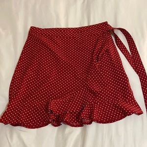 Red Polkadot Mini Skirt